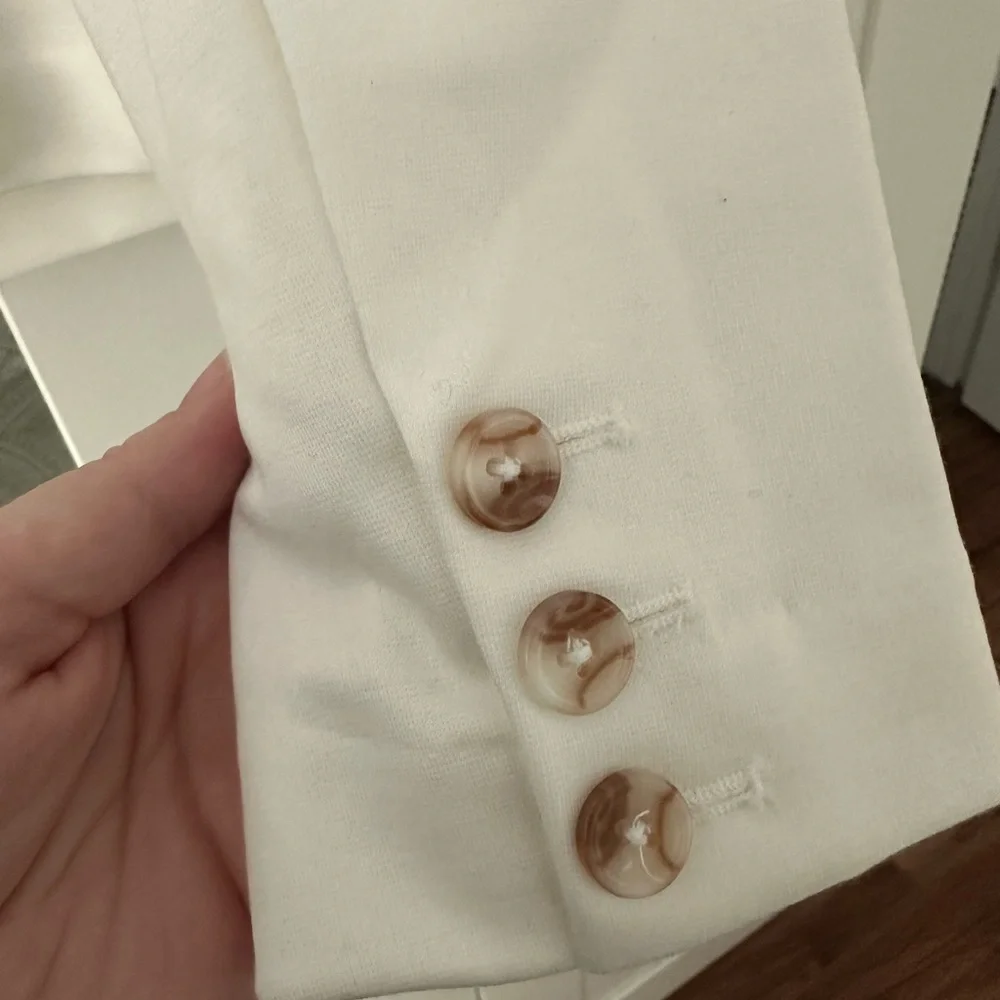 Merona White Blazer Women's Ponte Knit Summer Blazer Size Small - Picture 4 of 5